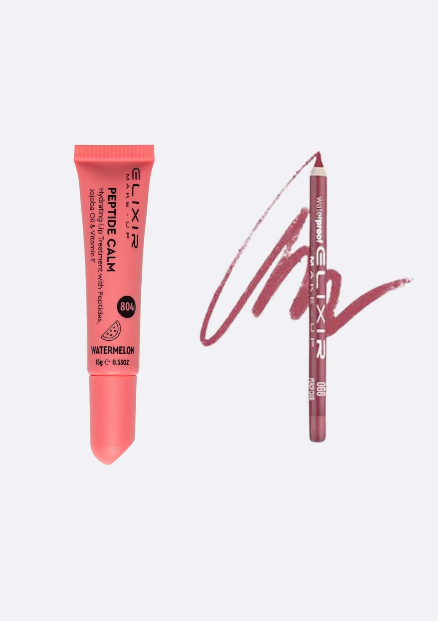 Élixir Peptide kit lèvres Watermelon Baby soin + crayon waterproof