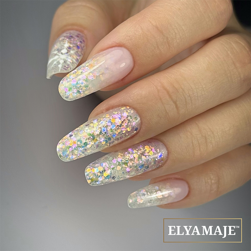Elyamaje Paillette Creamy Gel Crystal White 01 gel