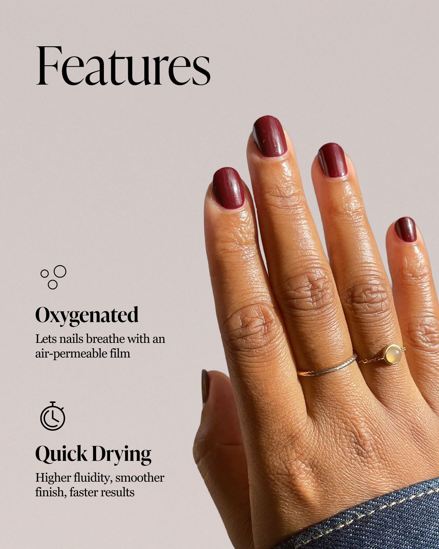 Nailberry L'oxygéné Mystique Red vernis 14 ml bordeaux