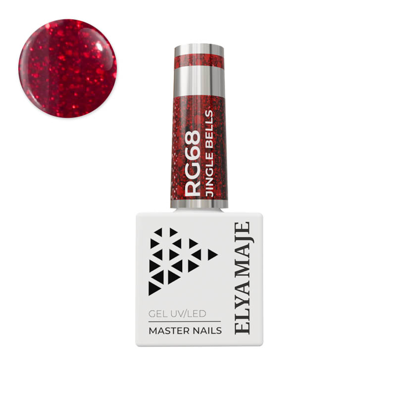 Elyamaje N°68 Jingle Bells vernis semi-permanent pailleté