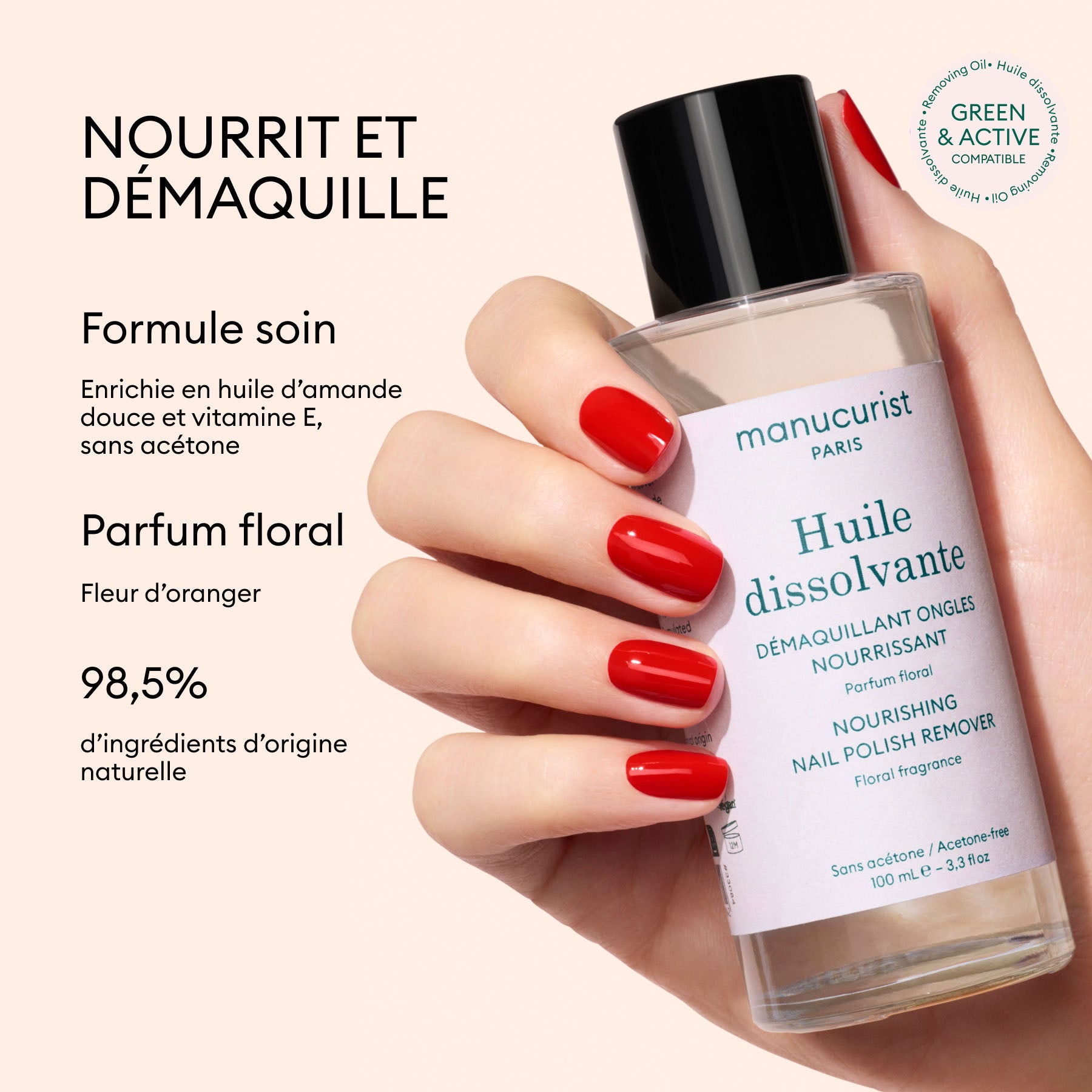 Manucurist Green Huile Dissolvante dissolvant 100 ml sans acétone