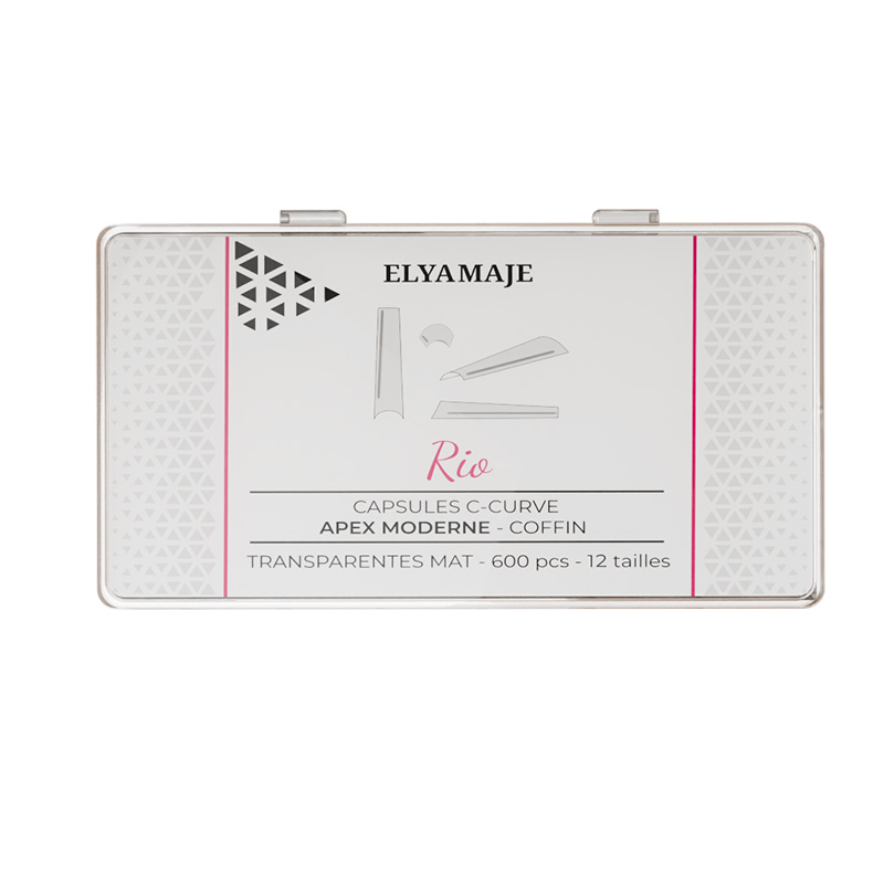 Elyamaje Rio capsules Ccurve transparent mat 600pcs rallongement