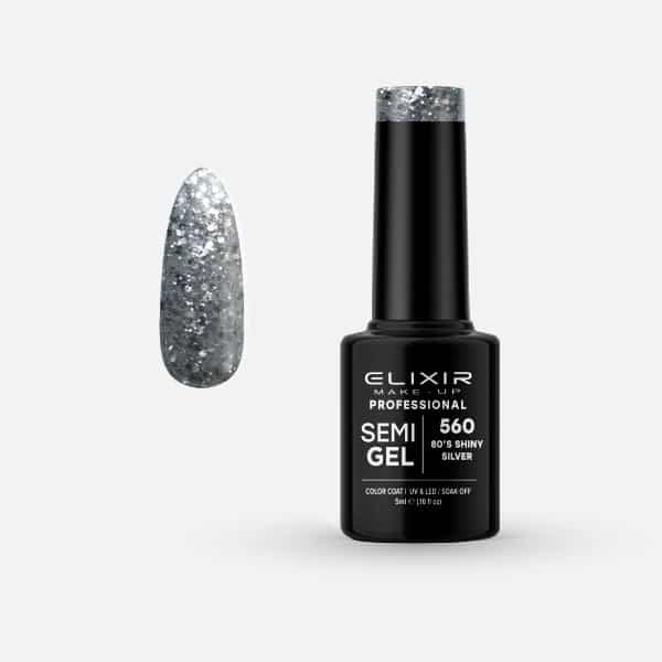 Élixir Semi Gel vernis semi-permanent 560 Shiny Silver 5ml