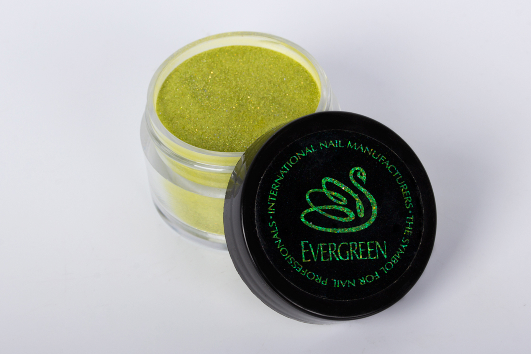 INM NL Holographic Evergreen poudre acrylique verte