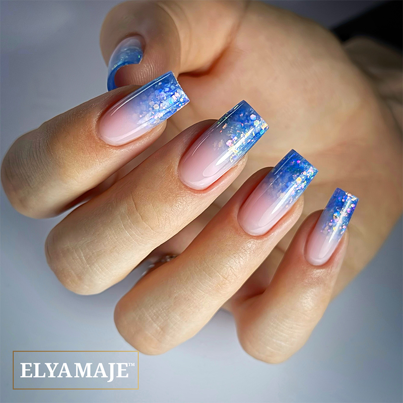 Elyamaje Paillette Creamy Gel n°03 gel UV Crystal Bleu pailleté