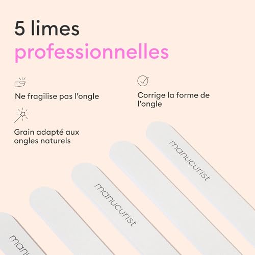 Manucurist 100/180 limes à ongles double face lot de 5