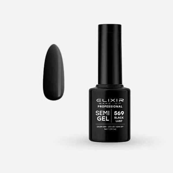 Élixir Semi Gel #569 Black Lust vernis semi-permanent 5ml noir