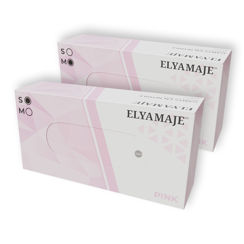 Elyamaje Gants Nitrile Pink gants jetables protection