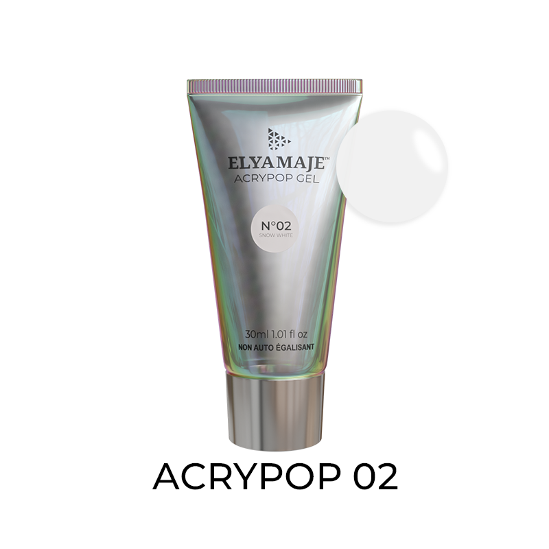 Elyamaje Acrypop Tube n°02 Snow White gel UV blanc
