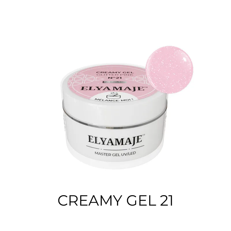 ElyaMaje Creamy Gel Glitter Pink n°21 gel pailleté