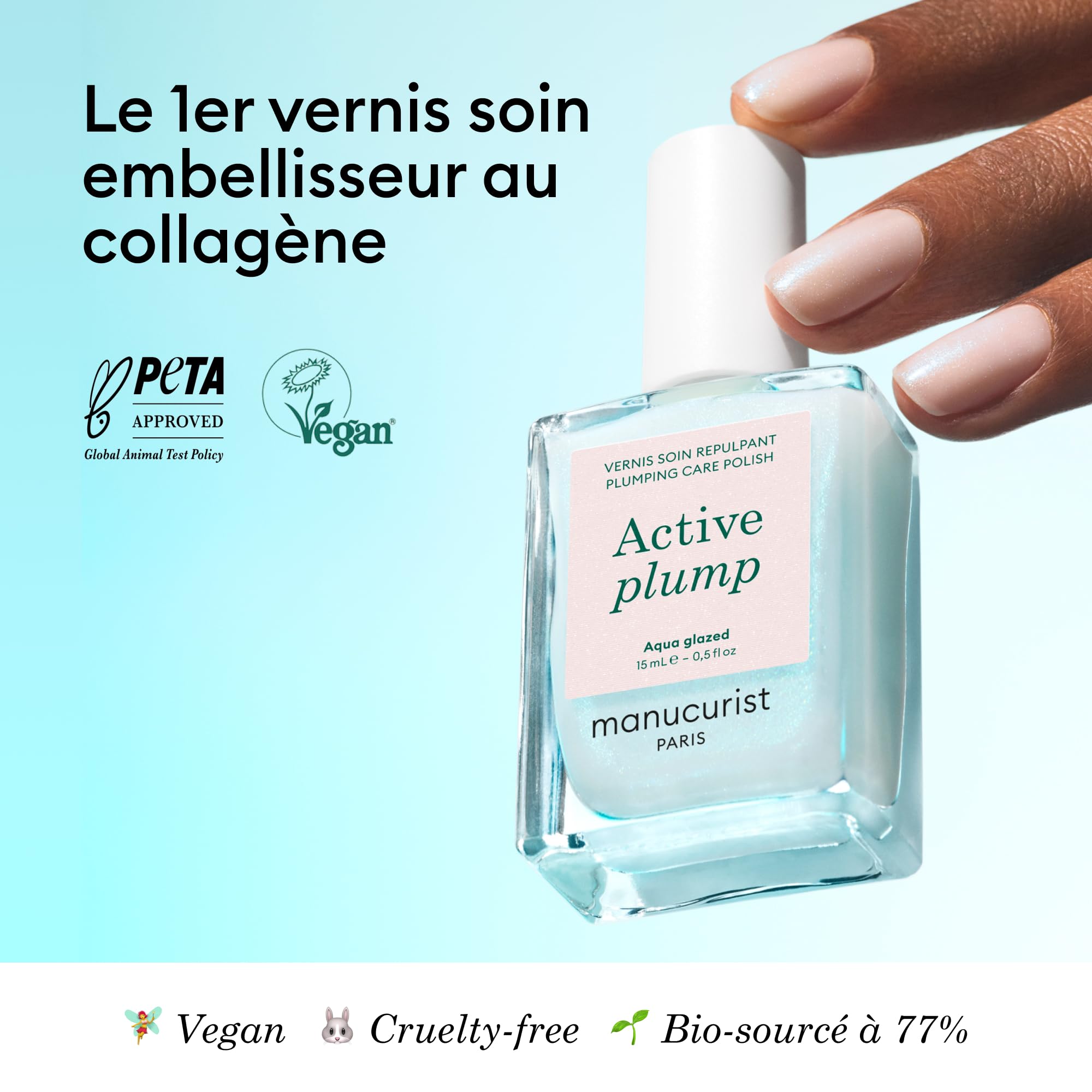 Manucurist Active Plump Aqua Glazed vernis soin 15ml
