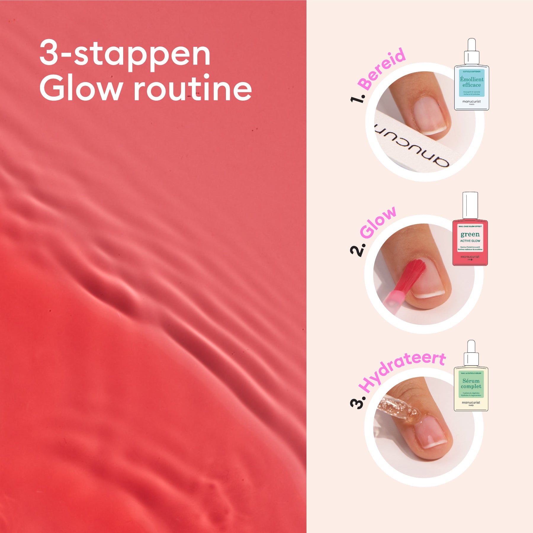 Manucurist Active Glow Raspberry set manucure glow rosé