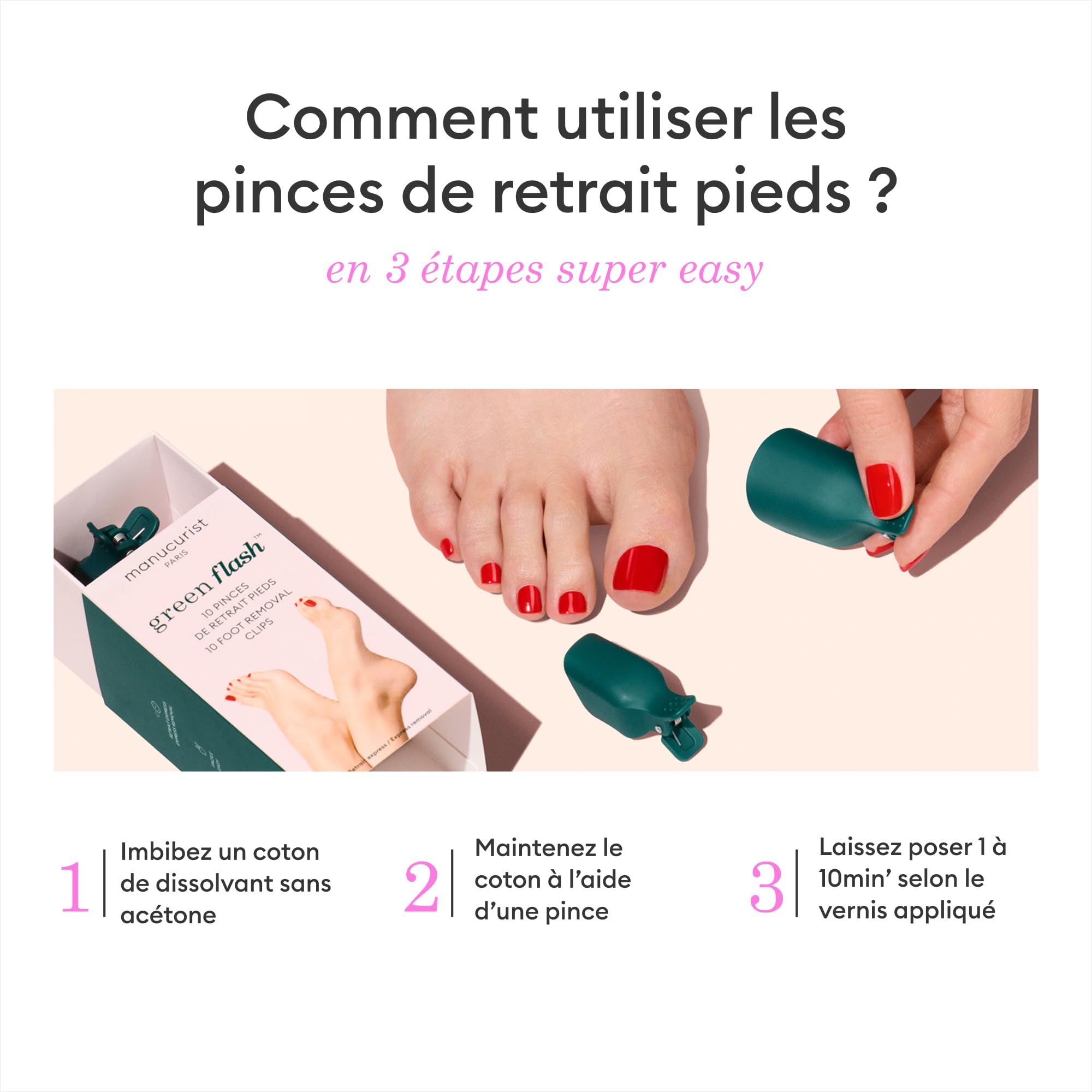 Manucurist pinces retrait pieds semi-permanent x10