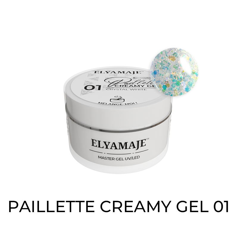 Elyamaje Paillette Creamy Gel Crystal White 01 gel
