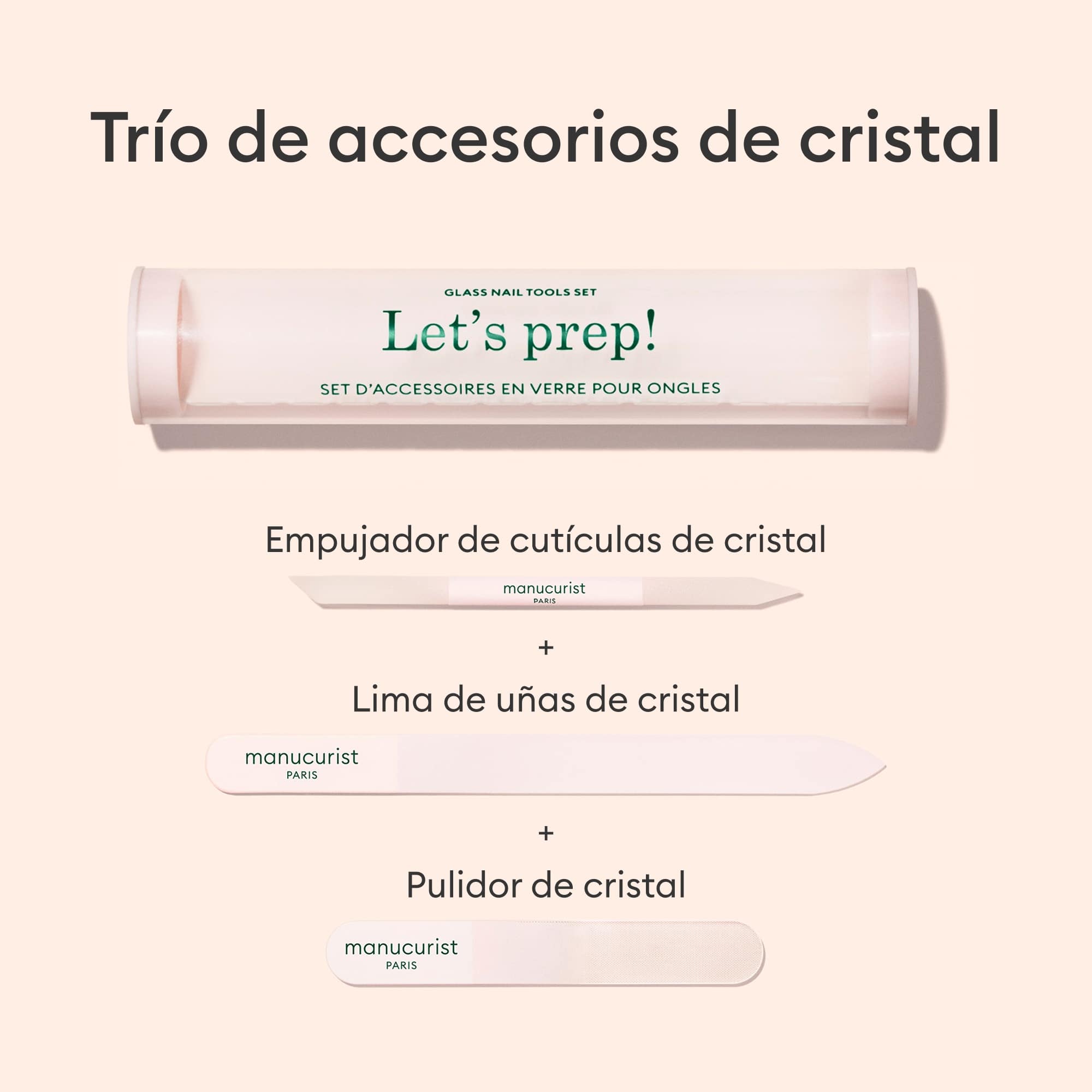 Manucurist Trio Accessoires en verre kit ongles 3 pièces tenue