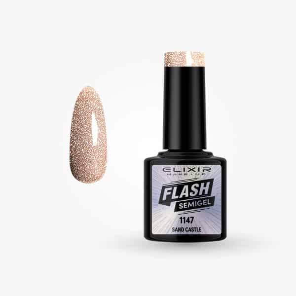 Élixir Flash 1147 vernis 8ml sand castle pailleté