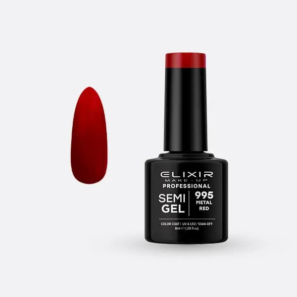 Élixir Semi Gel #995 vernis semi-permanent 8ml Metal Red