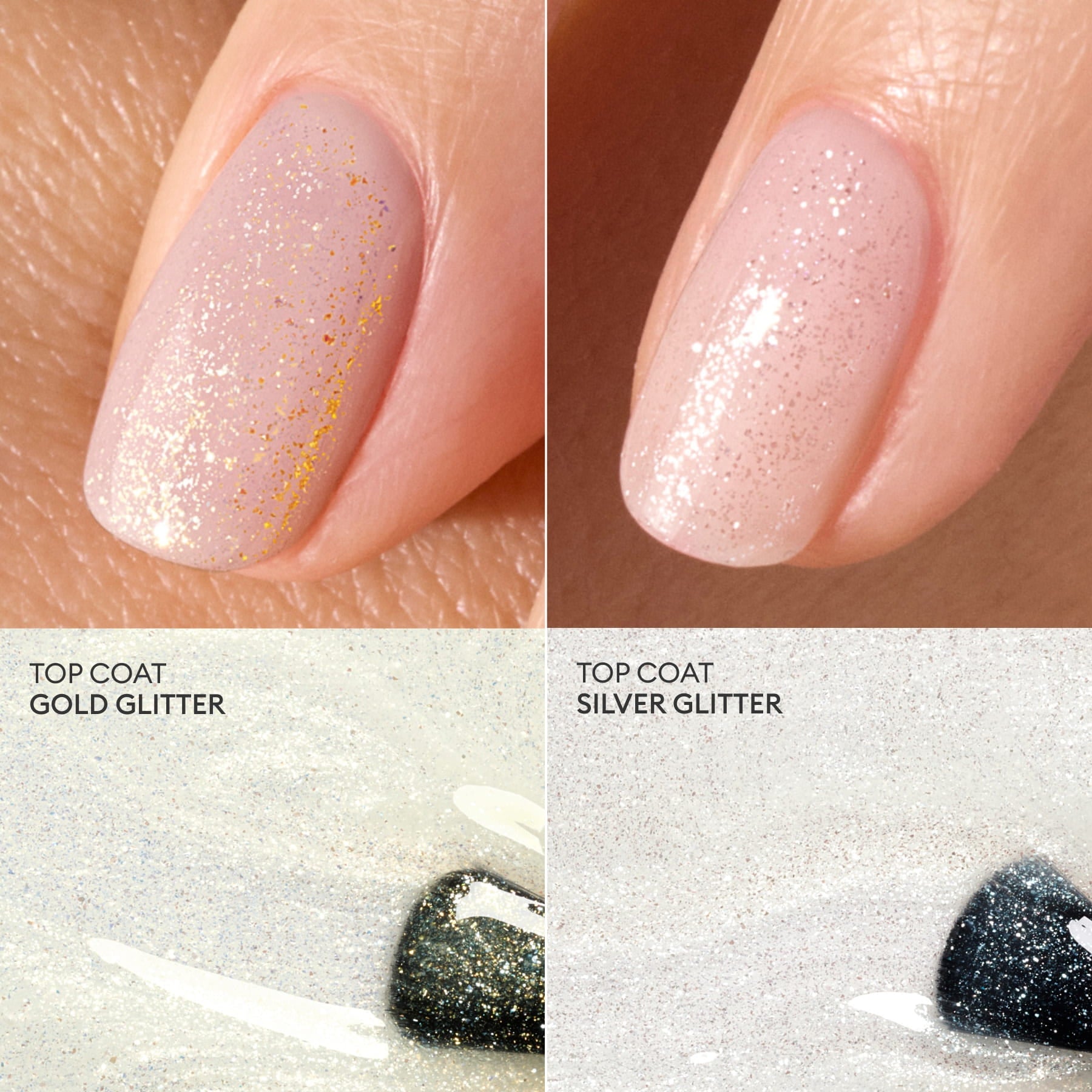 Manucurist Green Top Coat Pailleté Or effet gel