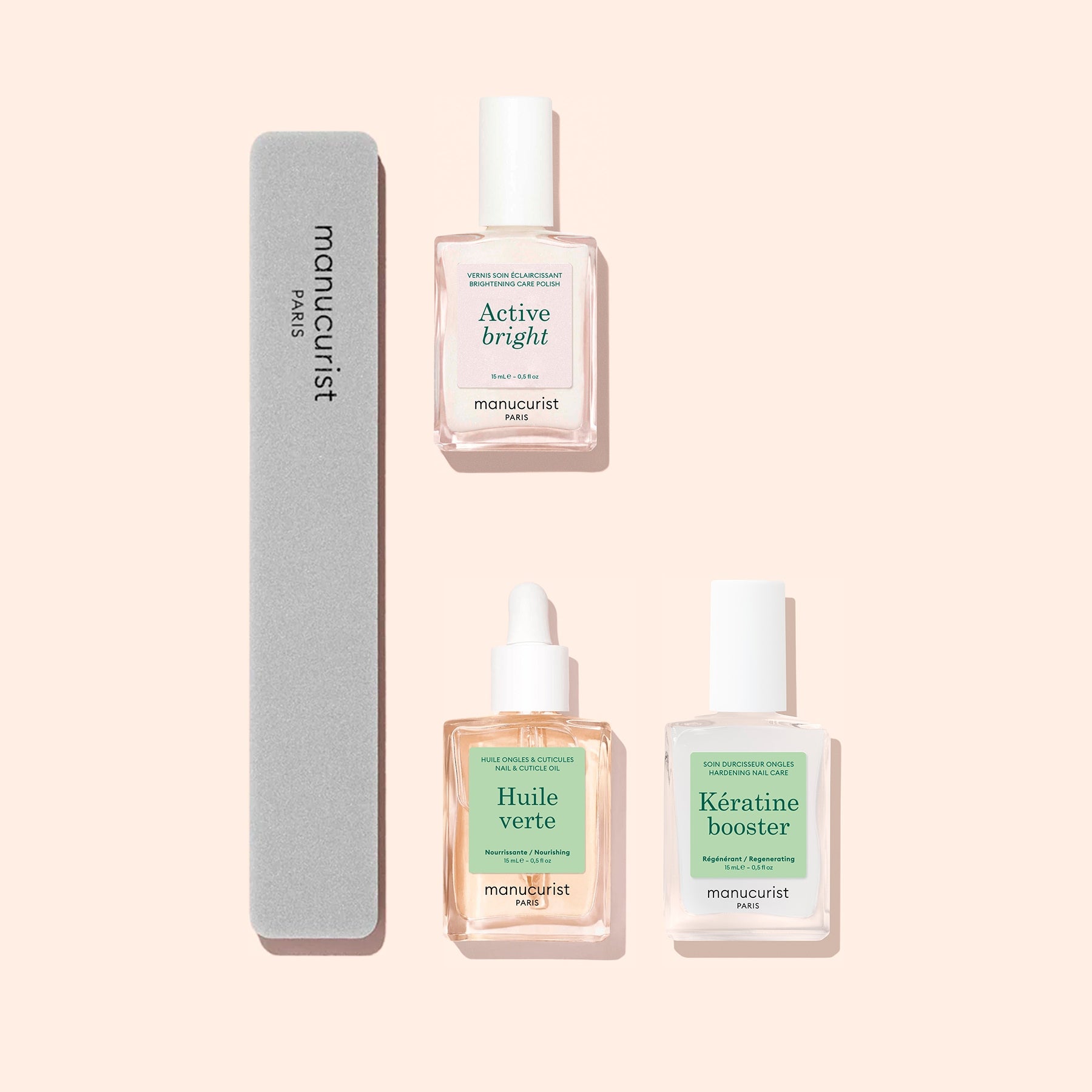 Manucurist Routine Starter kit soin ongles jaunes 4 soins éclat