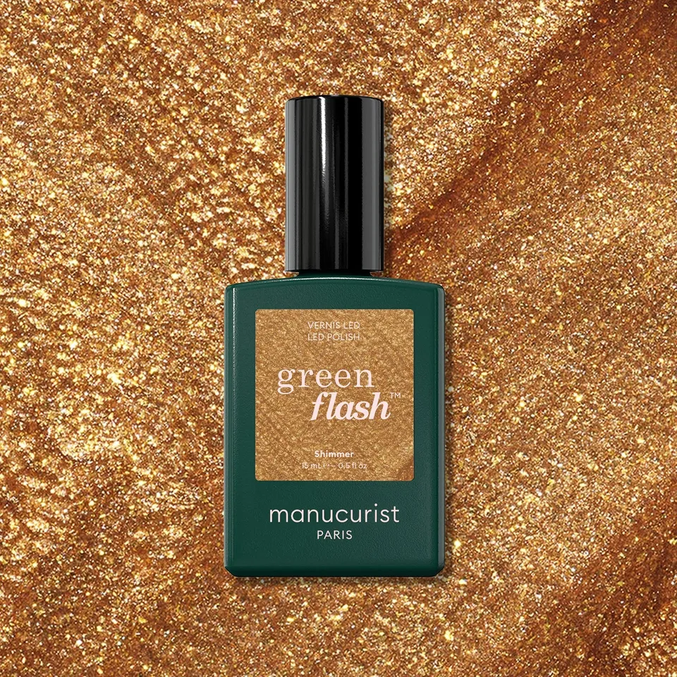 Manucurist Green Flash Shimmer vernis semi-permanent doré irisé