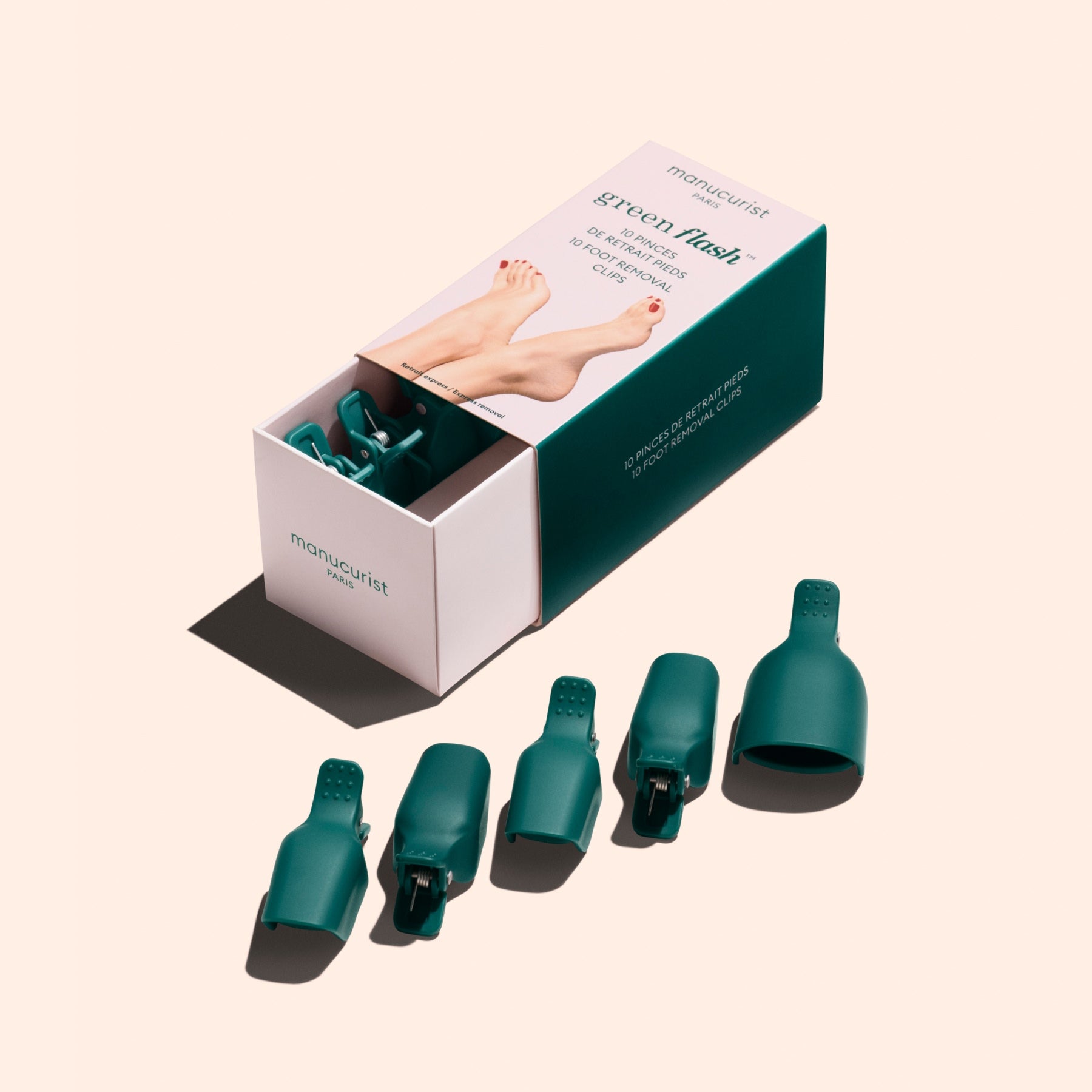 Manucurist Green Flash pinces retrait pieds x10 réutilisables