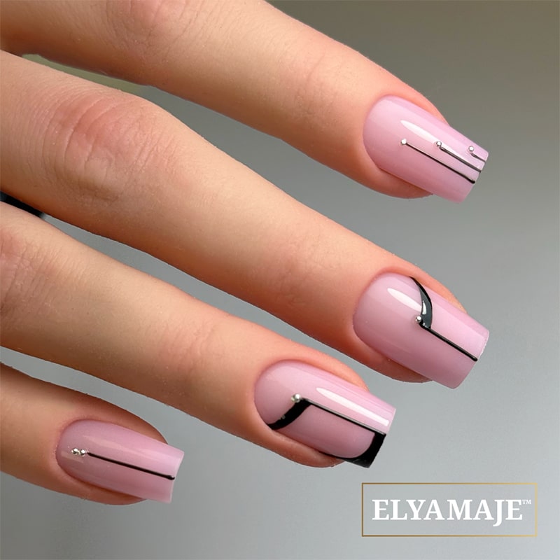 Elyamaje Spider Gel 01 Dark Black gel nail art noir lignes fines