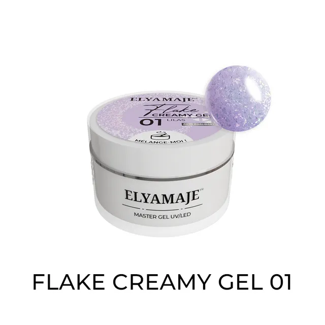 Elyamaje Flake Creamy Gel n°01 lilas gel UV LED