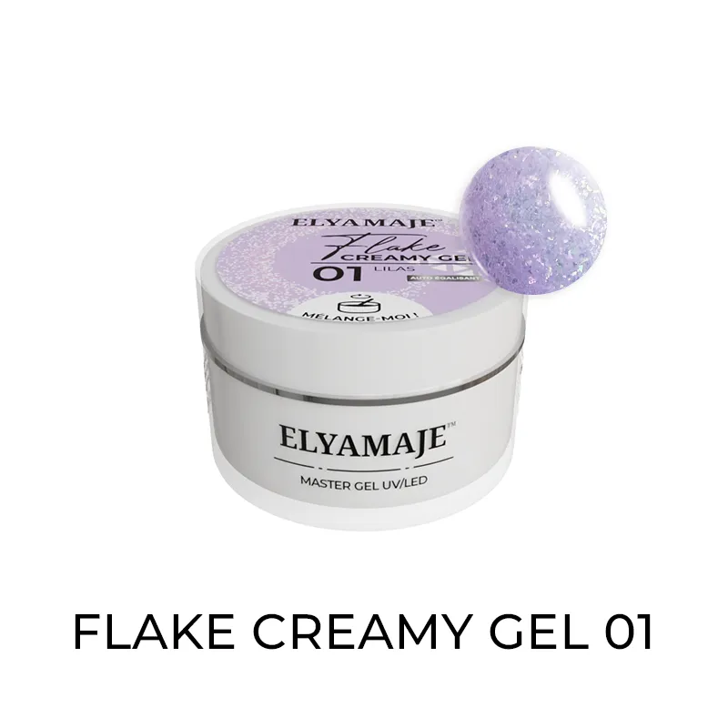 Elyamaje Flake Creamy Gel n°01 lilas gel UV LED