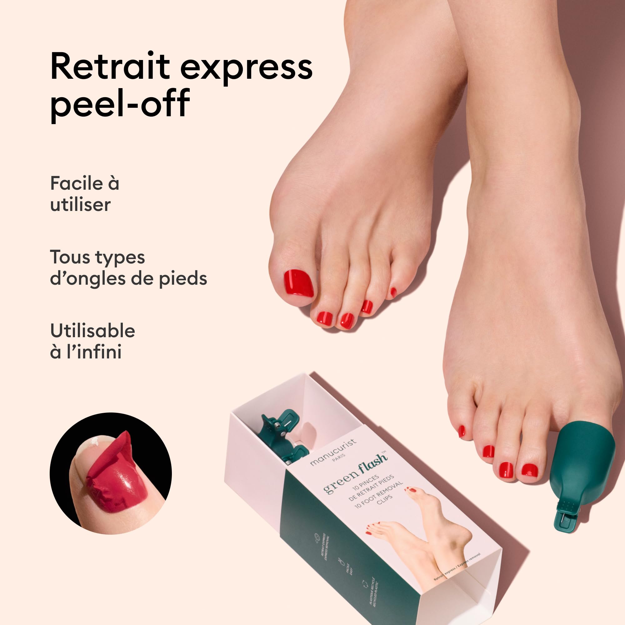 Manucurist pinces retrait pieds semi-permanent x10