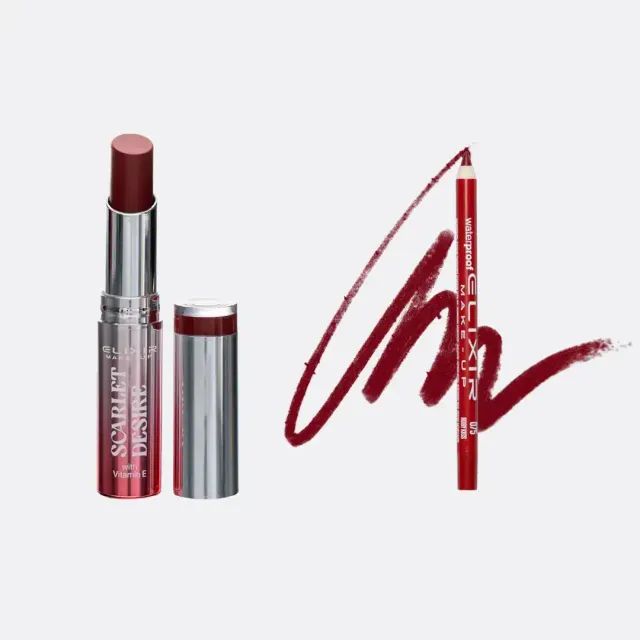 Élixir Scarlet Desire Jollie Duo Lèvres Satin Rouge Brillant