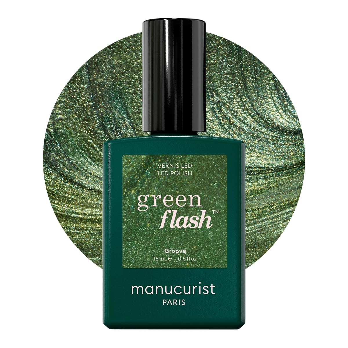 Manucurist Green Flash Groove vernis semi-permanent 15 ml vert nacré