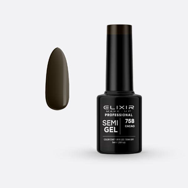Élixir Semi Gel #758 vernis semi-permanent 5ml Cacao sans HEMA