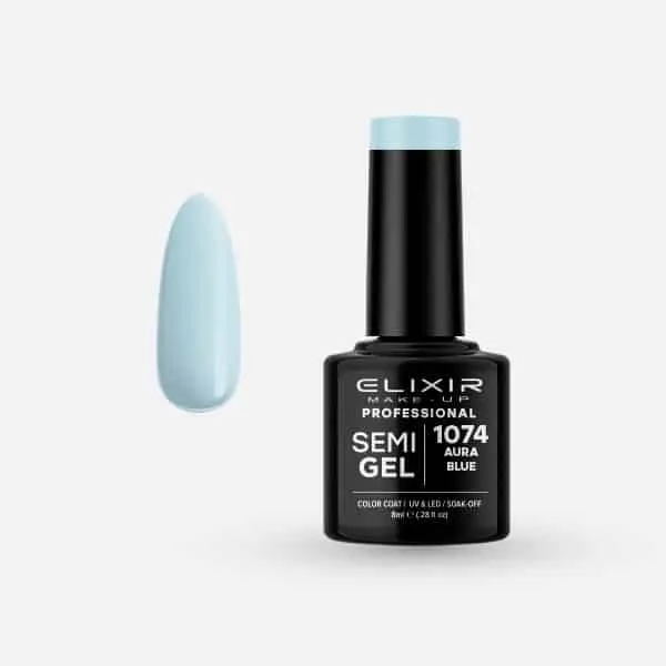 Élixir Semi Gel 1074 vernis semi-permanent bleu aura 8ml