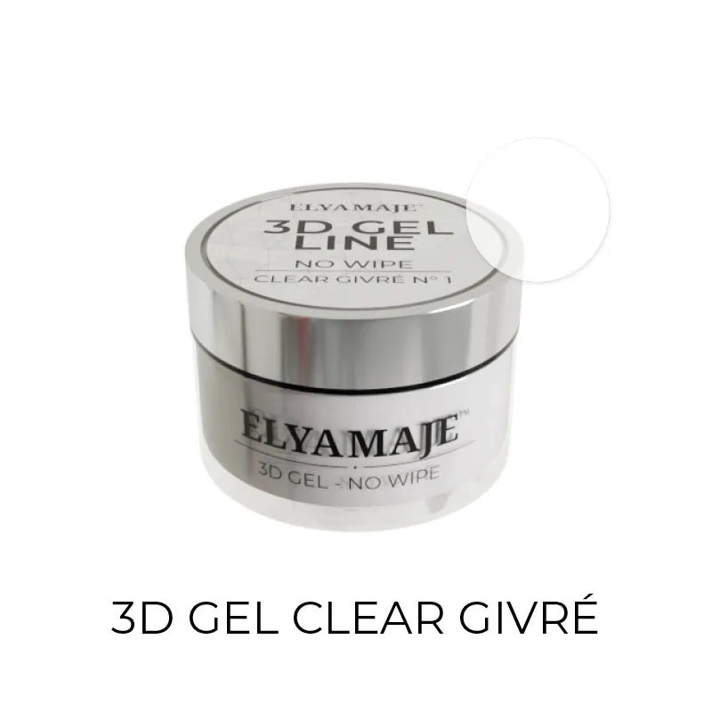 Elyamaje 3D Gel Clear Givré n°1 gel nail art sans résidu