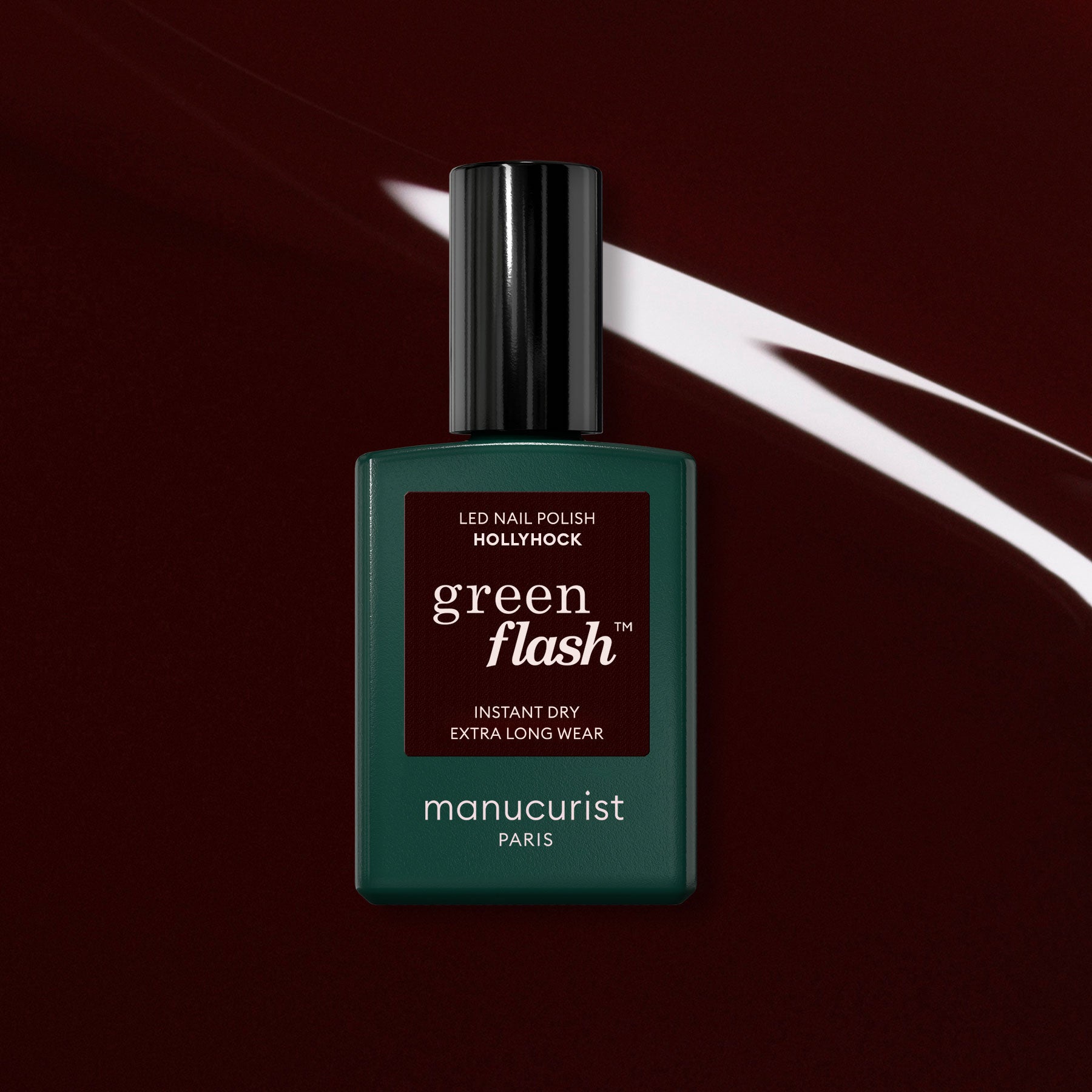 Manucurist Green Flash Hollyhock vernis rouge noir