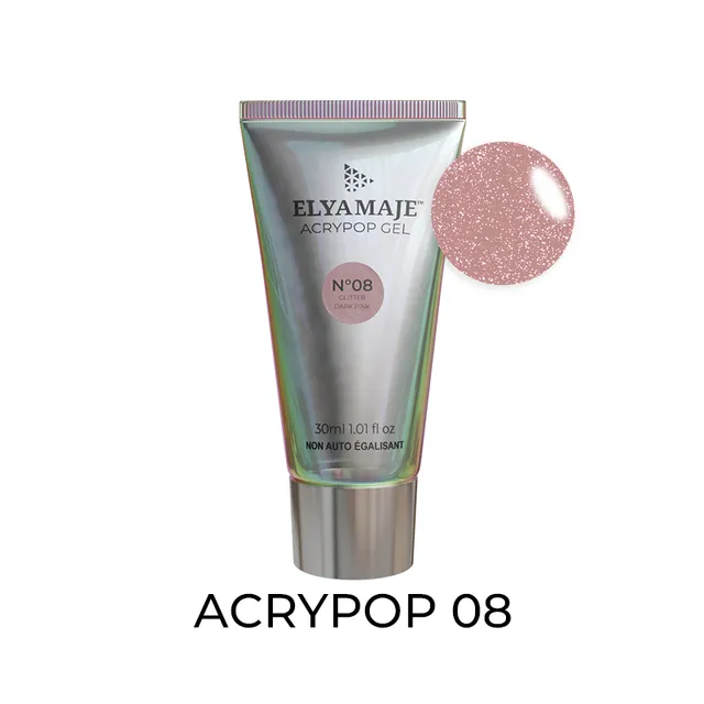 Elyamaje Acrypop n°08 Dark Pink gel UV pailleté tube