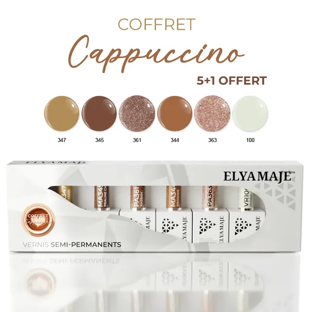 Elyamaje Coffret Cappuccino vernis semi-permanent nude édition