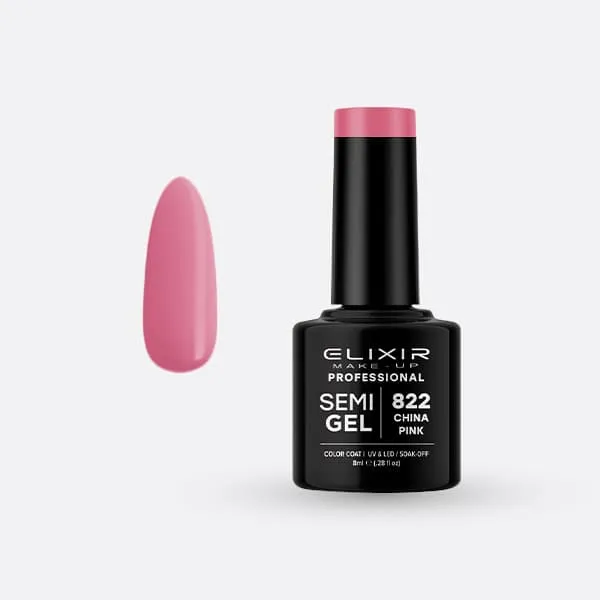 Élixir Semi Gel 822 China Pink vernis semi-permanent 8 ml tenue 1 mois