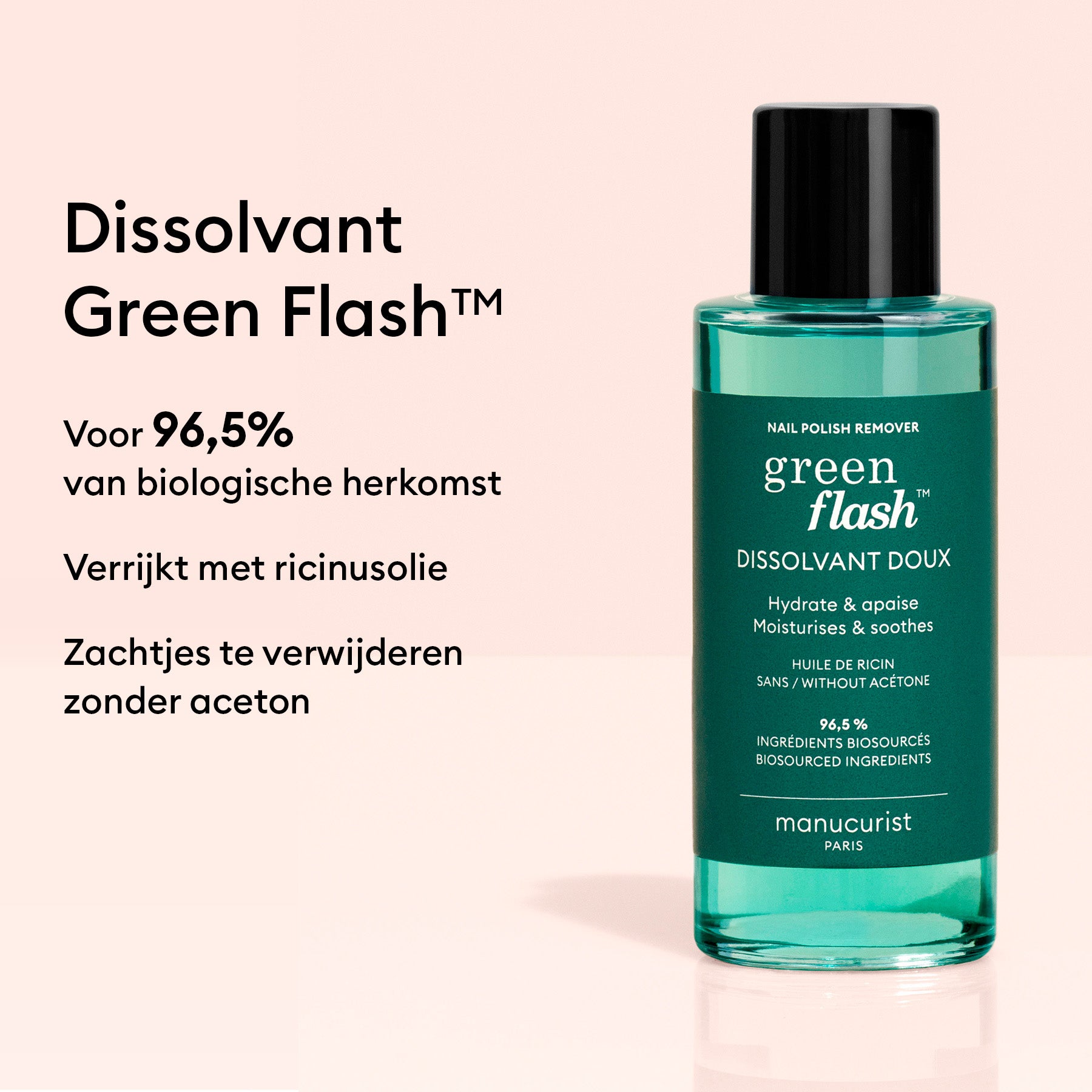 Manucurist Green Flash Dissolvant Doux Bio-sourcé 100 ml sans acétone
