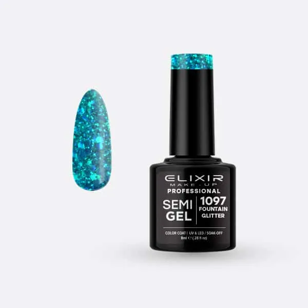 Élixir Semi Gel #1097 Vernis Semi-Permanent 8ml Pailleté Brillant