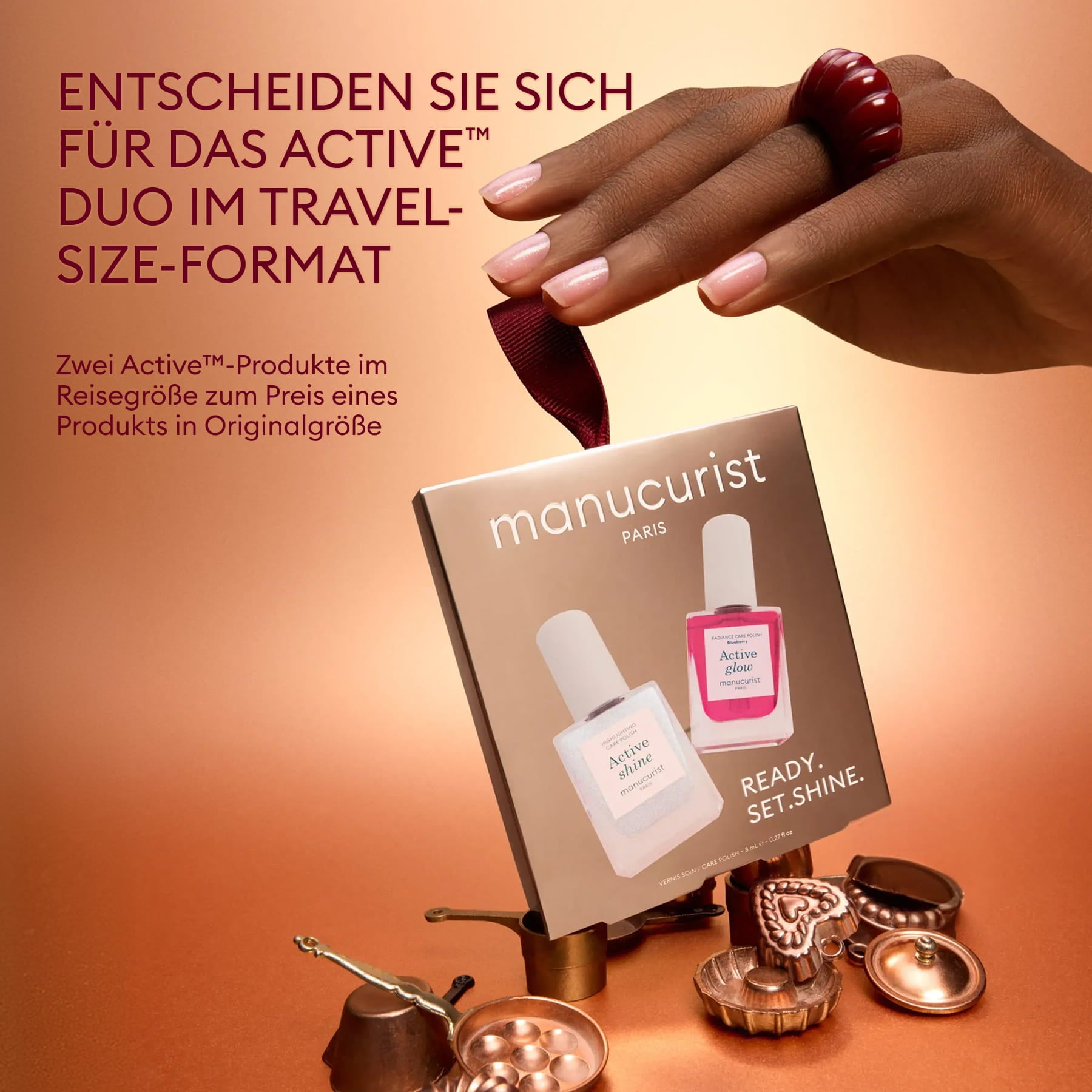 Manucurist Active Glow Blueberry vernis soin gloss rose