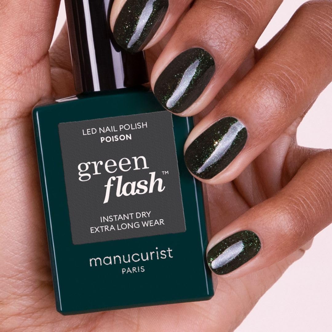 Manucurist Green Flash Poison vernis semi-permanent 15 ml pailleté