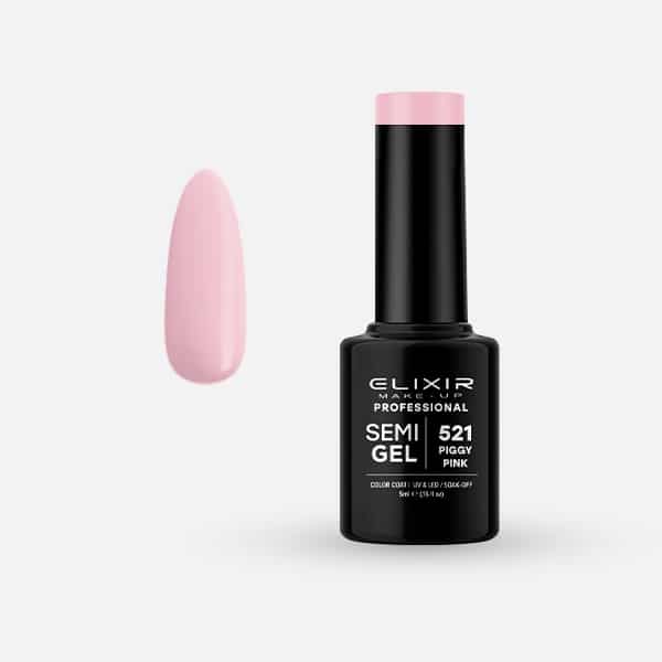 Élixir Semi Gel #521 vernis semi-permanent 5ml rose piggy