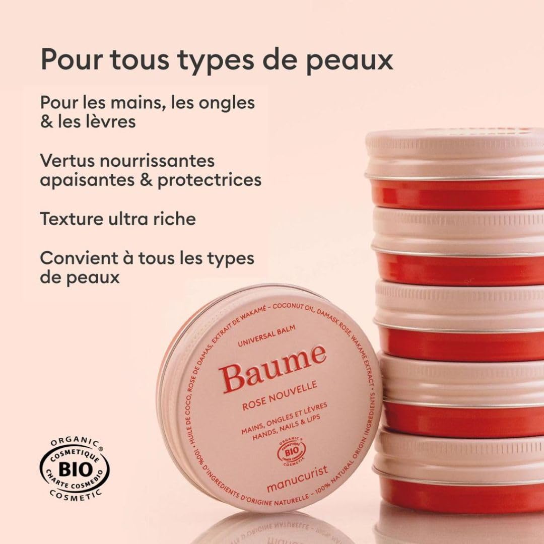 Manucurist Baume Rose soin multi-usage lèvres ongles