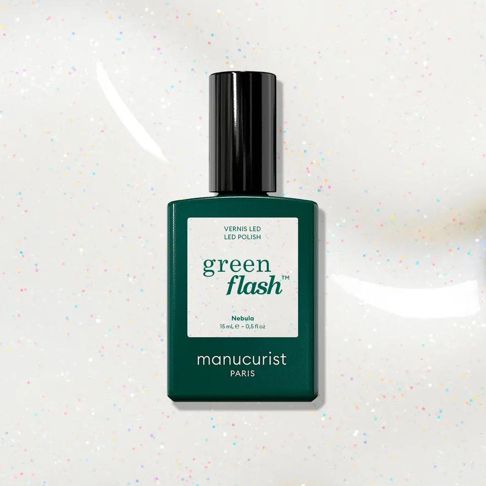Manucurist Green Flash Nebula vernis semi-permanent blanc irisé