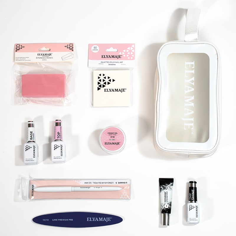 Elyamaje Kit Babyboomer gel nail art dégradé blanc