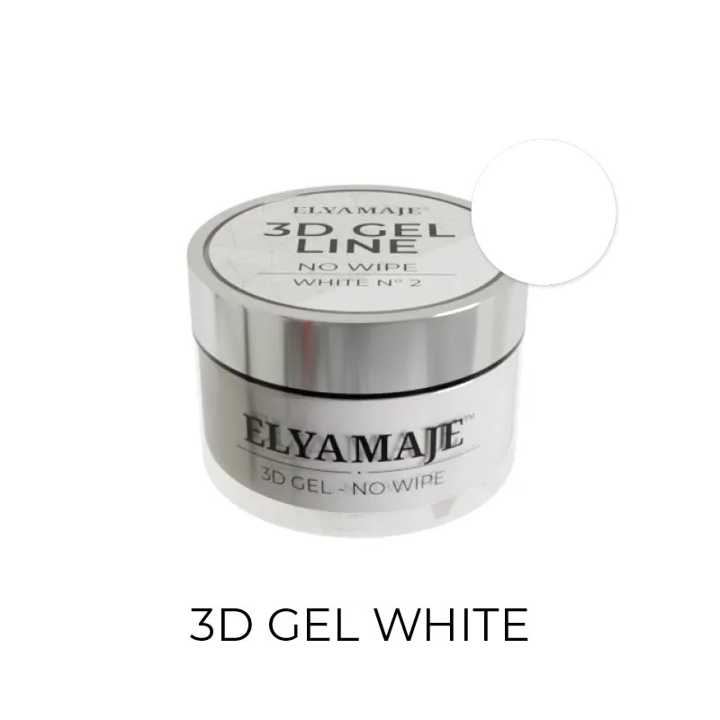 Elyamaje 3D Gel N°2 White gel nail art sans résidu