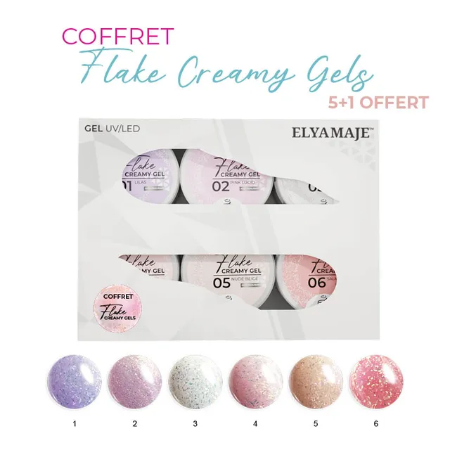 Elyamaje Flake Creamy Gels coffret 6 gels UV 20 ml