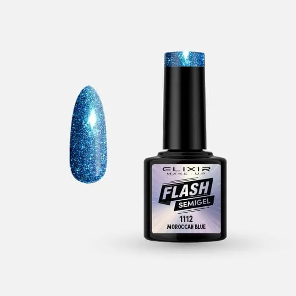 Élixir Flash #1112 vernis semi-permanent 8 ml Moroccan Blue