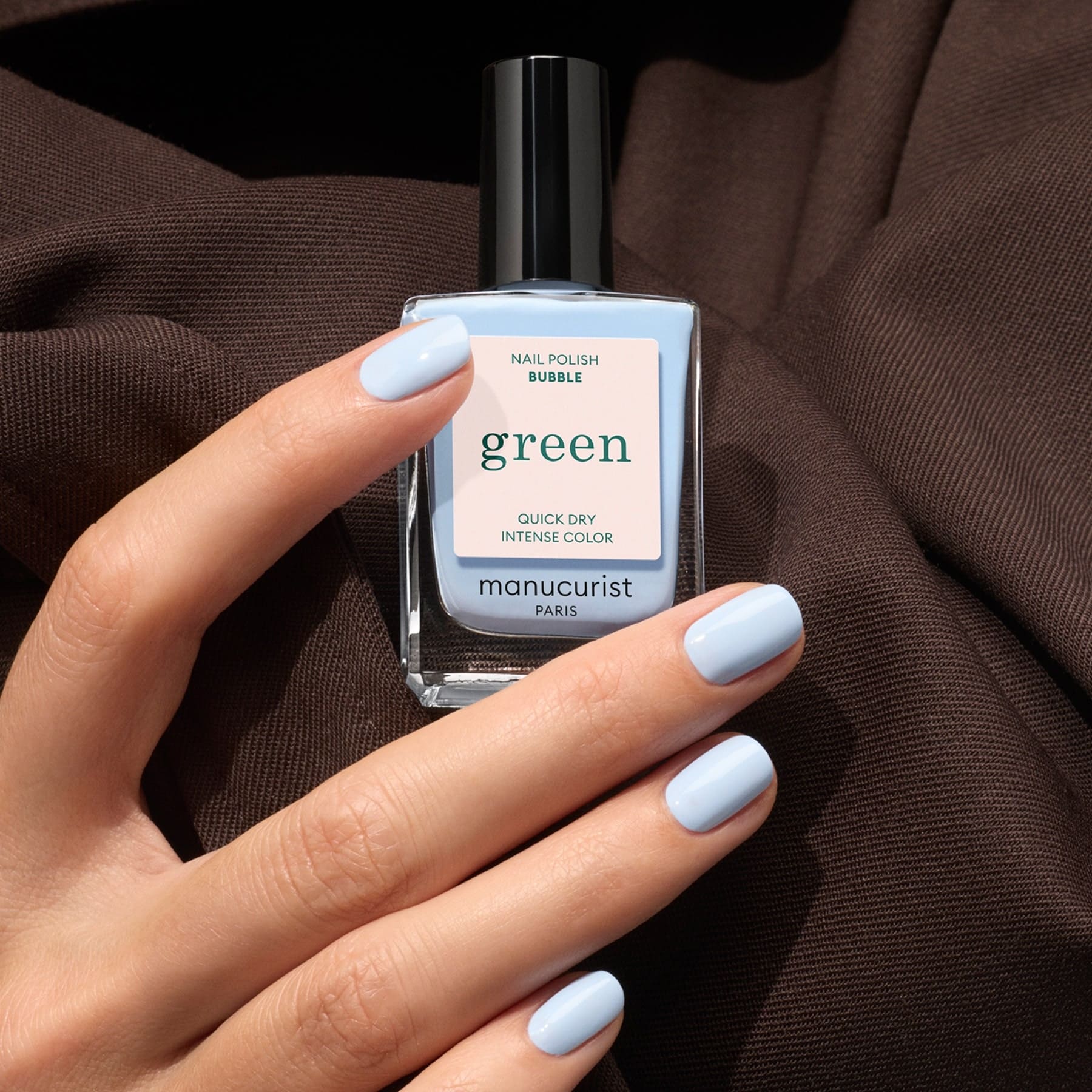 Manucurist Green Bubble vernis bleu clair gris opaque
